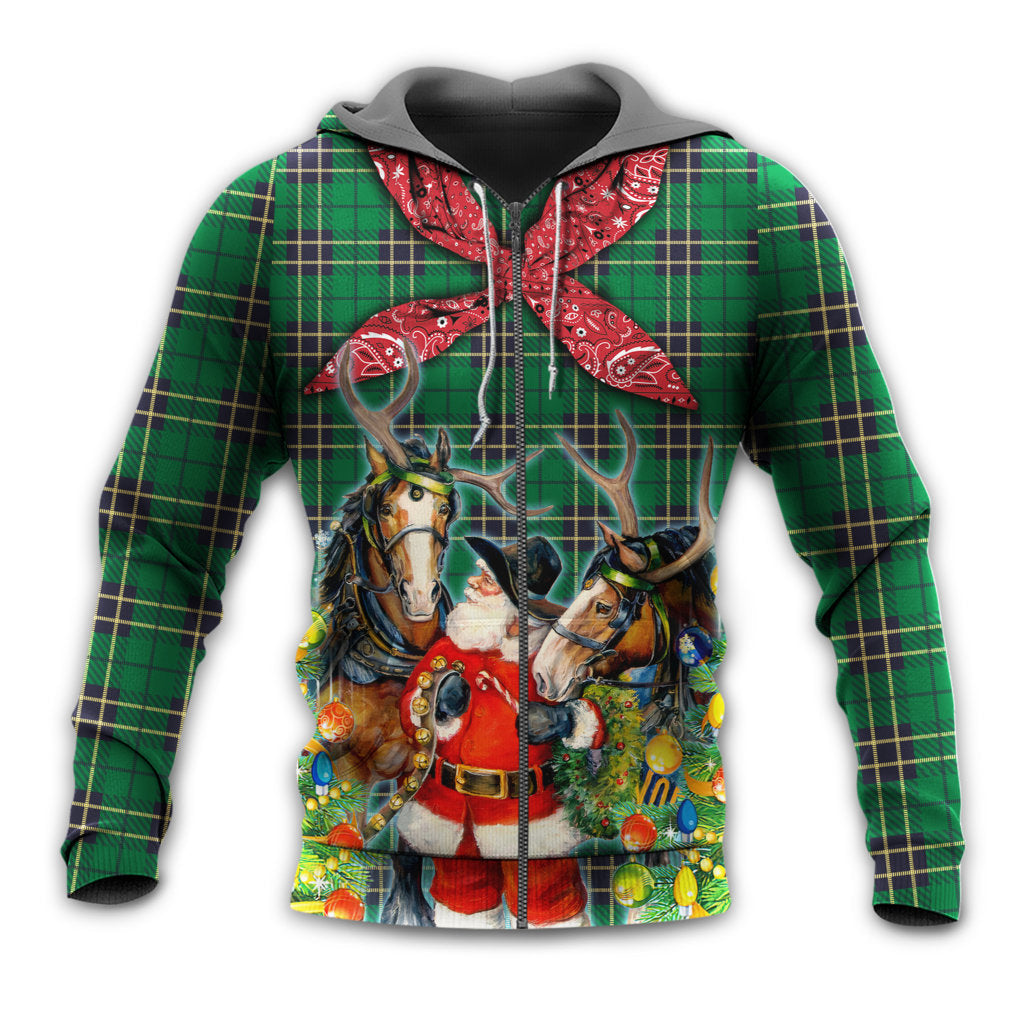 Green Christmas Cowboy Santa Hoodie For Holiday Gatherings Winter Travel And Seasonal Gifting