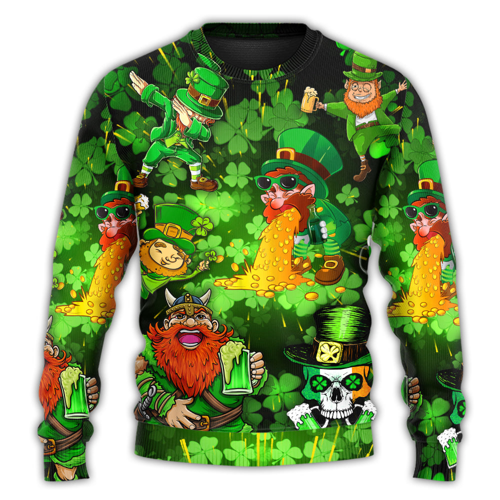 Irish Viking Skull Leprechaun Gnome Sweater For Mythic Art Fans Travel Adventures And Distinctive Gifting