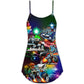 Christmas Neon Car Holiday – Women's Summer Sleeveless V-Neck Camisole Dress