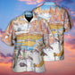 Climbing Mountain Hawaiian Shirt Collar And Front View For Warm Weather Events