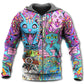 Hippie Cat Wonderful World Hoodie For Free Spirit Outings Holidays And Relaxed Layering