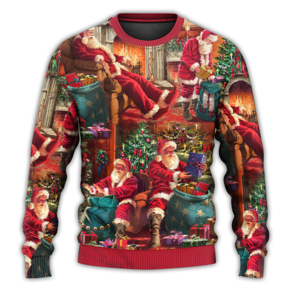Christmas Santa Story Chilling Happy Xmas Sweater For Festive Family Events Casual Wear And Holiday Gift Giving