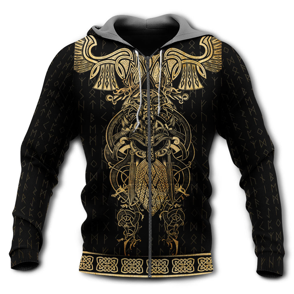Yellow Viking Warrior Raven Symbol Hoodie For Norse Themed Outfits Weekend Travel And Relaxed Comfort