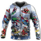 Santa Skateboard Snow Mountain Hoodie For Festive Celebrations Seasonal Trips And Relaxed Winter Wear