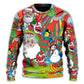 Hippie Santa Merry Xmas Sweater For Seasonal Parties Cozy Gatherings And Thoughtful Holiday Gifts