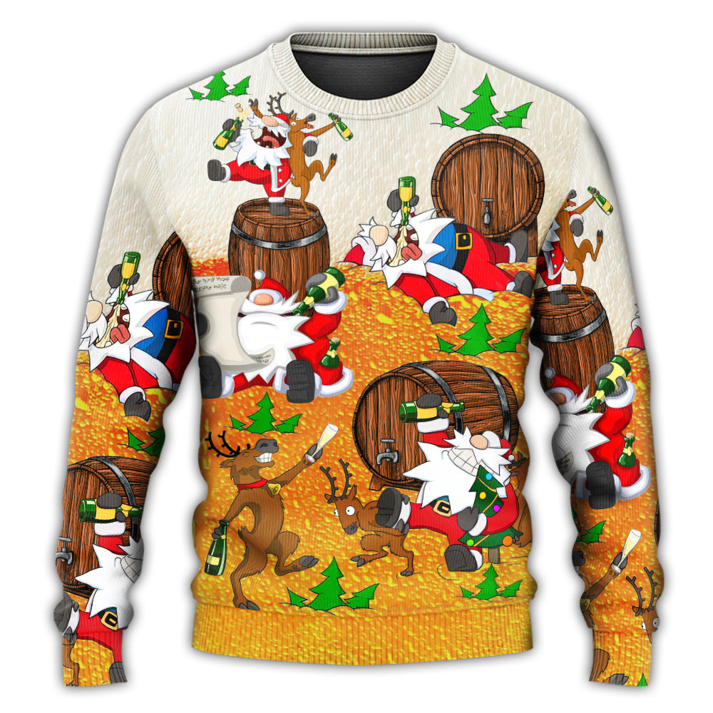 Christmas Santa Drunk Beer Funny Happy Holiday Sweater For Festive Parties Family Photos And Comfortable Seasonal Wear