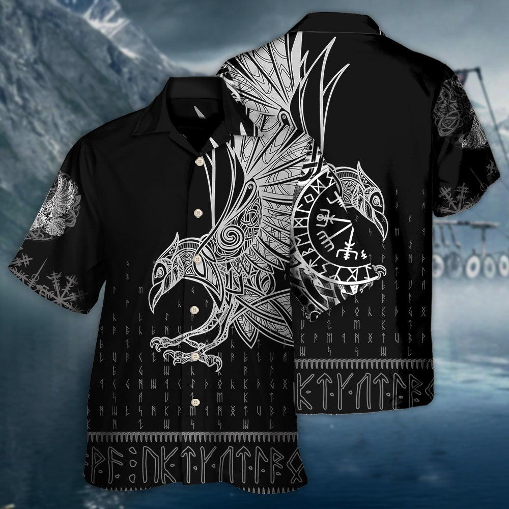 Norse Warrior Raven Odin Victory Hawaiian Shirt For Poolside Relaxation And Sunny Getaways