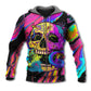 Neon Skull Moth Night Butterfly Hoodie For Gothic Art Lovers Daily Wear And Weekend Adventures