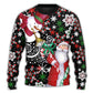 Christmas Snowy Day With Santa And Snowman Sweater For Winter Celebrations Family Events And Thoughtful Gifting
