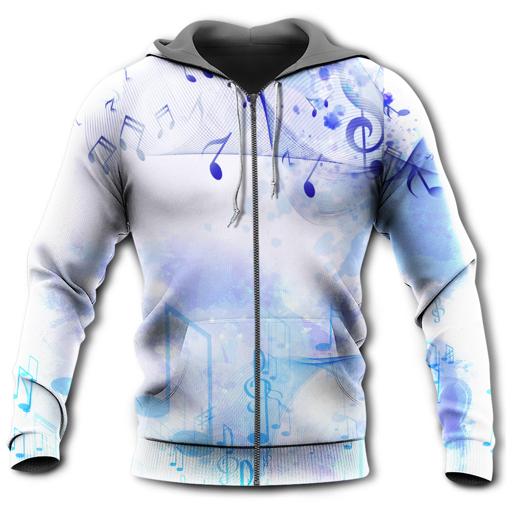 Watercolor Music Notes Hoodie For Musicians Outdoor Activities And Creative Gift Ideas