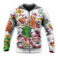 Cute Christmas Santa Snowman Gingerbread Hoodie For Winter Streetwear Christmas Travel And Seasonal Home Gatherings