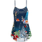 Christmas Skull X-Ray Holiday V-Neck Sleeveless Cami Dress For Festive Events And Casual Summer Styling