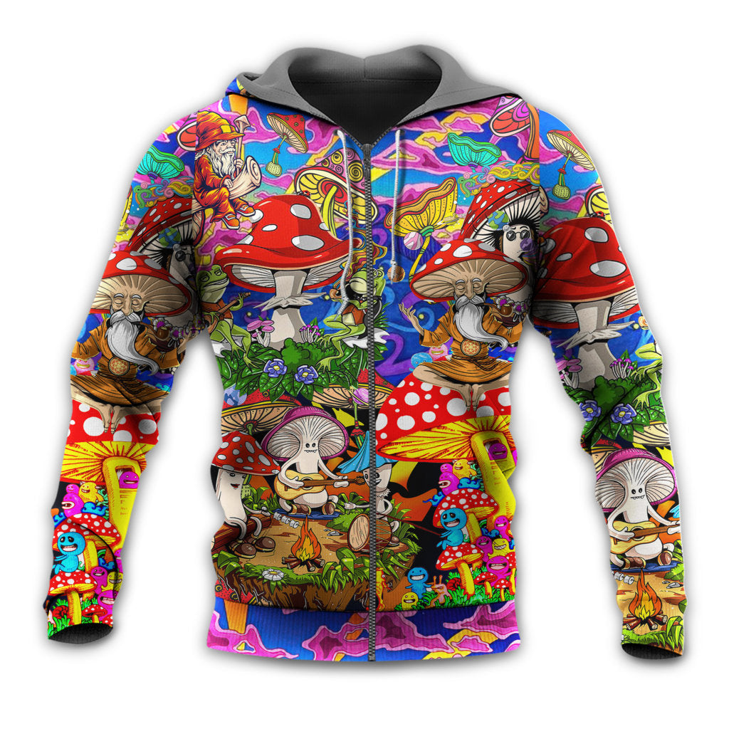 Hippie Happy Mushroom Together Hoodie For Boho Enthusiasts Seasonal Trips And Thoughtful Gifts