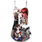 Japanese Style Cat Art V-Neck Sleeveless Cami Dress For Festivals Travel And Relaxed Casual Summer Wear