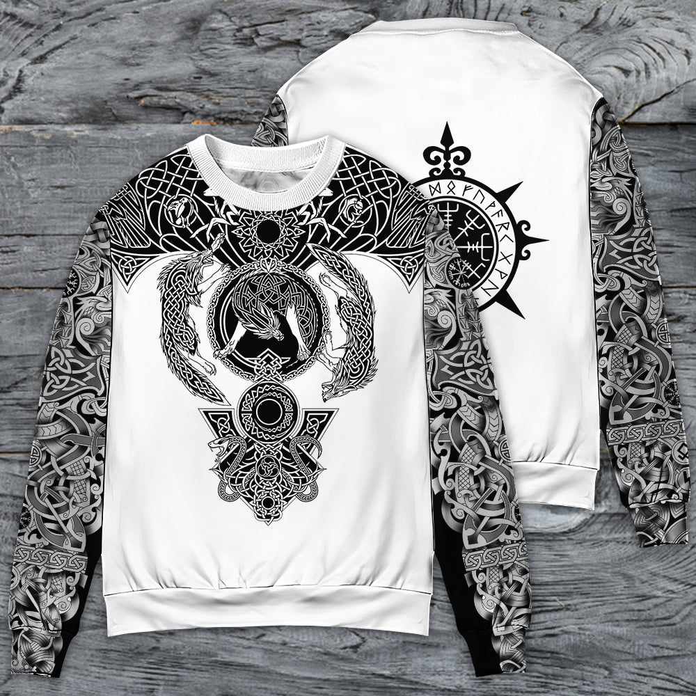 Viking Warrior Blood Black And White Sweater For Historical Fantasy Fans Holidays And Relaxed Daily Style