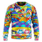 Hippie Frog Mushroom Peace Sweater For Psychedelic Art Fans Outdoor Events And Distinctive Gifts