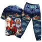Happy Santa Christmas Short Sleeve Pajamas Set For Holiday Travel And Comfortable Home Wear