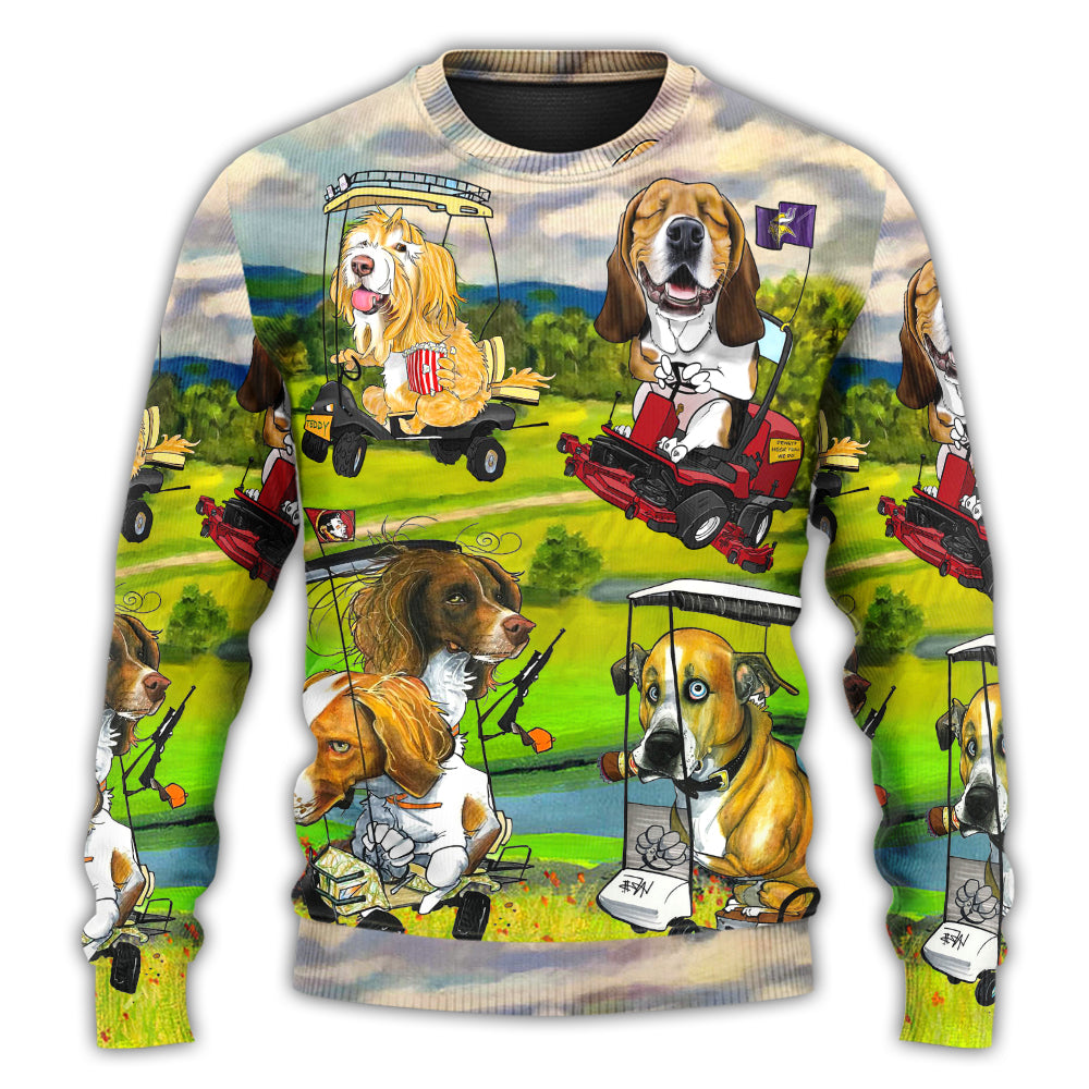 Golf Dog Driving Cart Sweater For Playful Everyday Outfits Travel And Comfortable Daily Wear