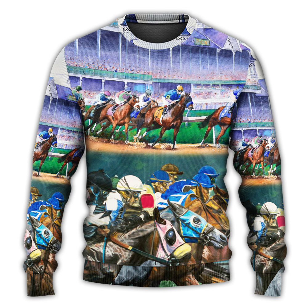 Horse Racing Sweater For Animal Lovers Casual Wear Holidays And Thoughtful Gifting