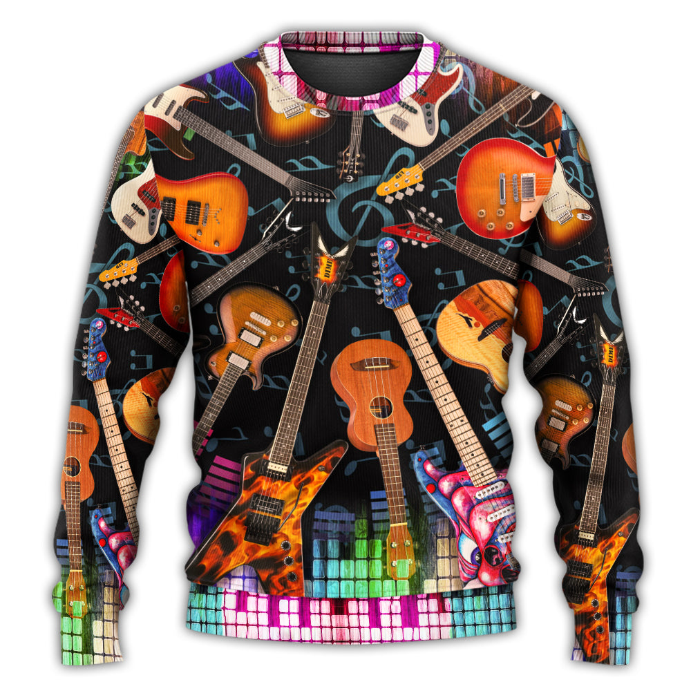 Guitar Music Sweater For Casual Wear Festivals Travel And Thoughtful Gifting