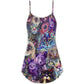 Psychedelic Purple Cat V-Neck Sleeveless Cami Dress For Beach Trips Parties And Relaxed Warm Weather Style