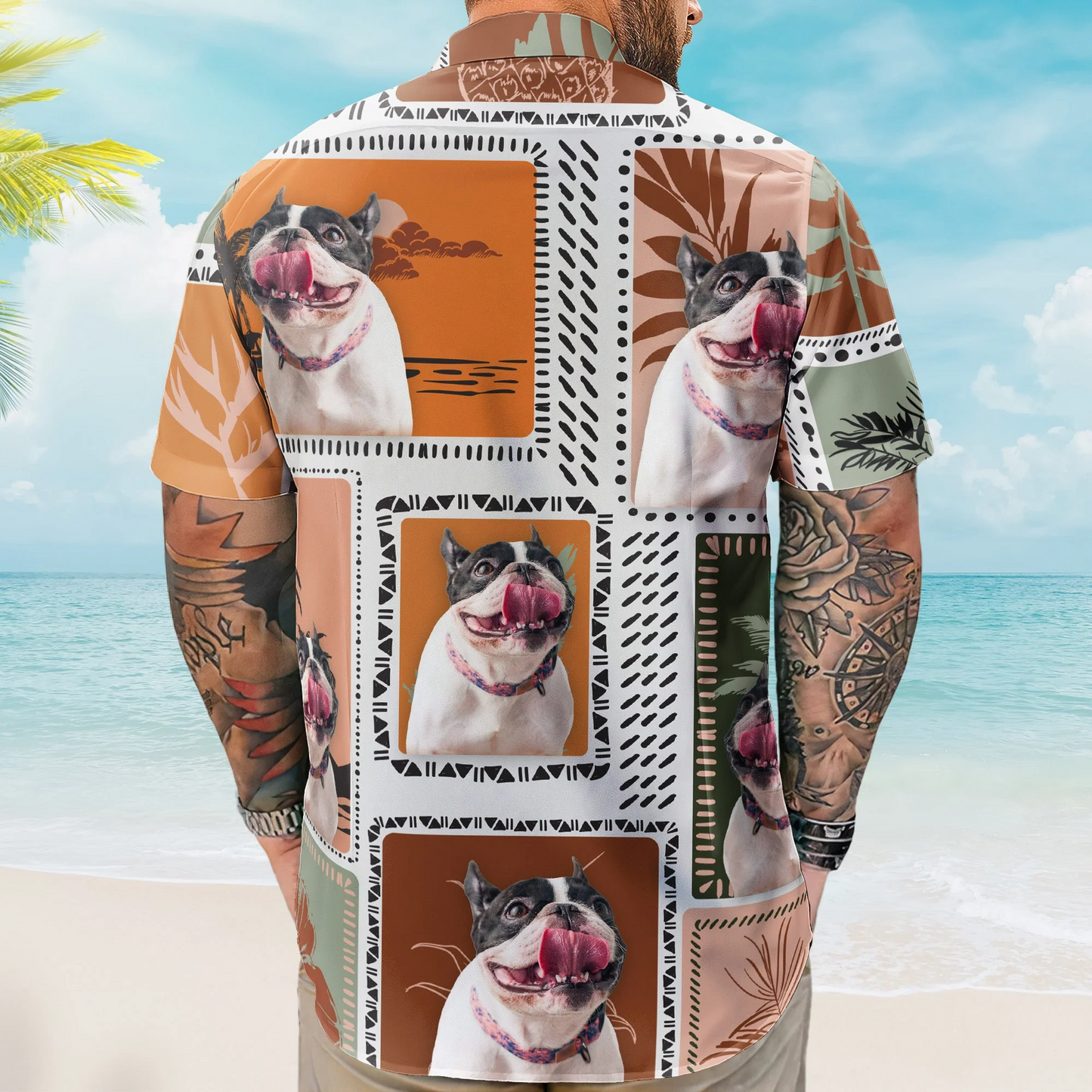 Funny Retro Tropical Custom Face Photo Palm Hawaiian Shirt For Warm Weather Events And Casual Wear