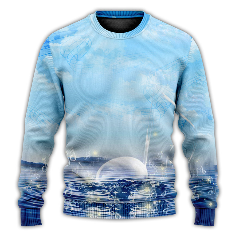 Music Sounds Of Nature Sweater For Rehearsals Weekend Outings And Expressive Casual Styling