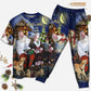 Together Through The Christmas Holidays Short Sleeve Pajamas Set For Holiday Bedtime And Cozy Home Wear