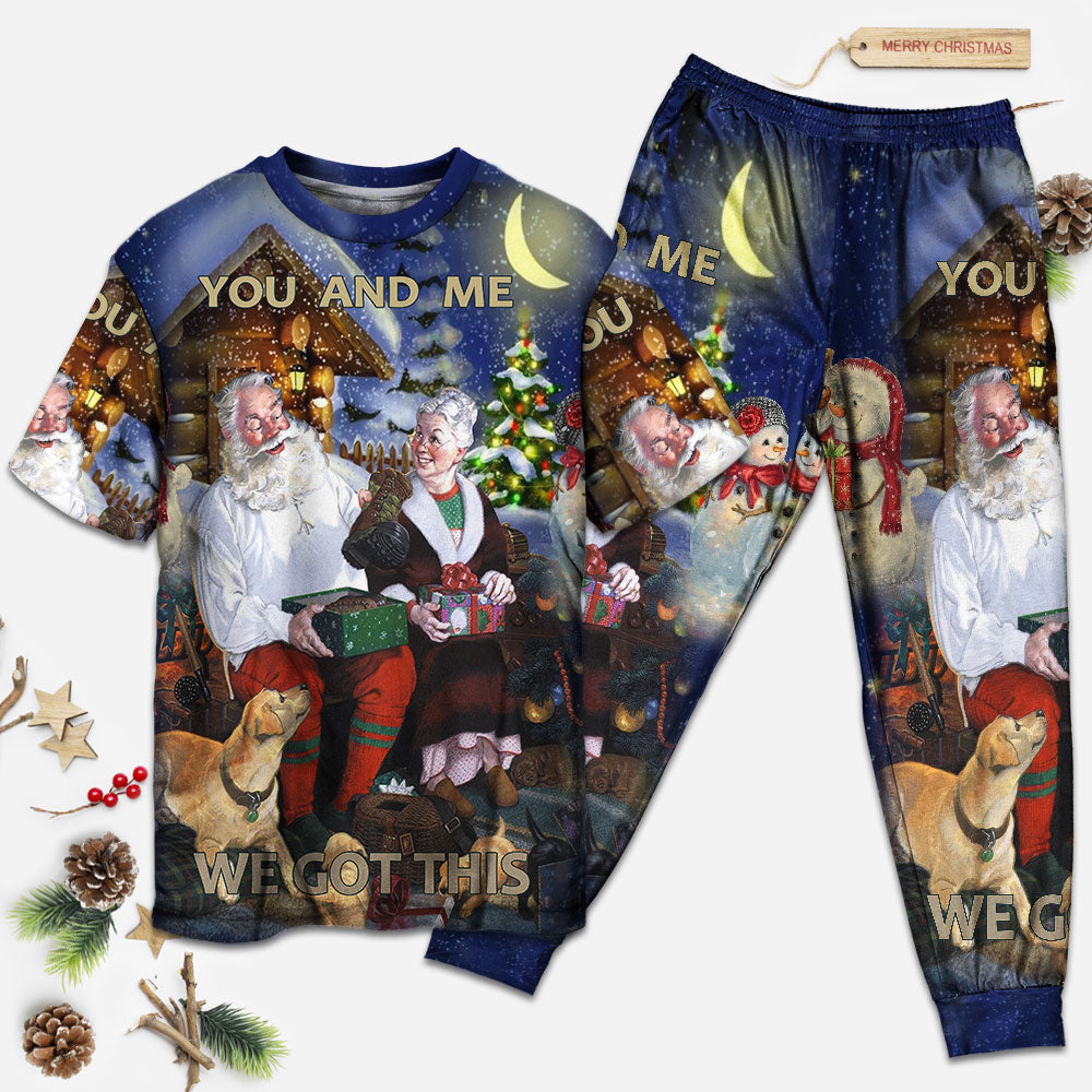 Together Through The Christmas Holidays Short Sleeve Pajamas Set For Holiday Bedtime And Cozy Home Wear