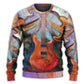 Colorful Guitar Music Abstract Sweater For Casual Wear Festivals Travel And Thoughtful Gifting