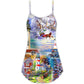 Lighthouse Santa Be The Light V-Neck Sleeveless Cami Dress For Summer Events And Comfortable Everyday Style