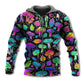 Neon Mushroom Leaf Hoodie For Boho Enthusiasts Seasonal Trips And Thoughtful Gifts