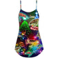 Turtle Neon Tree Merry Christmas V-Neck Sleeveless Cami Dress For Summer Events And Comfortable Everyday Style