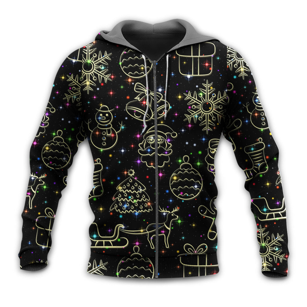 Neon Christmas Starry Night Hoodie For Festive Days Casual Adventures And Thoughtful Seasonal Gifting
