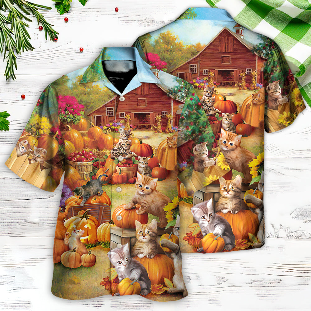 Thanksgiving Cat Wish Hawaiian Shirt Tropical Styling View For Outdoor Gatherings