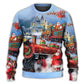Christmas Santa Train Gift Painting Sweater For Family Gatherings Winter Travel And Everyday Seasonal Comfort