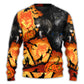 Halloween Wolf Pumpkin Fantasy Sweater For Alternative Outfits Seasonal Events And Everyday Comfort