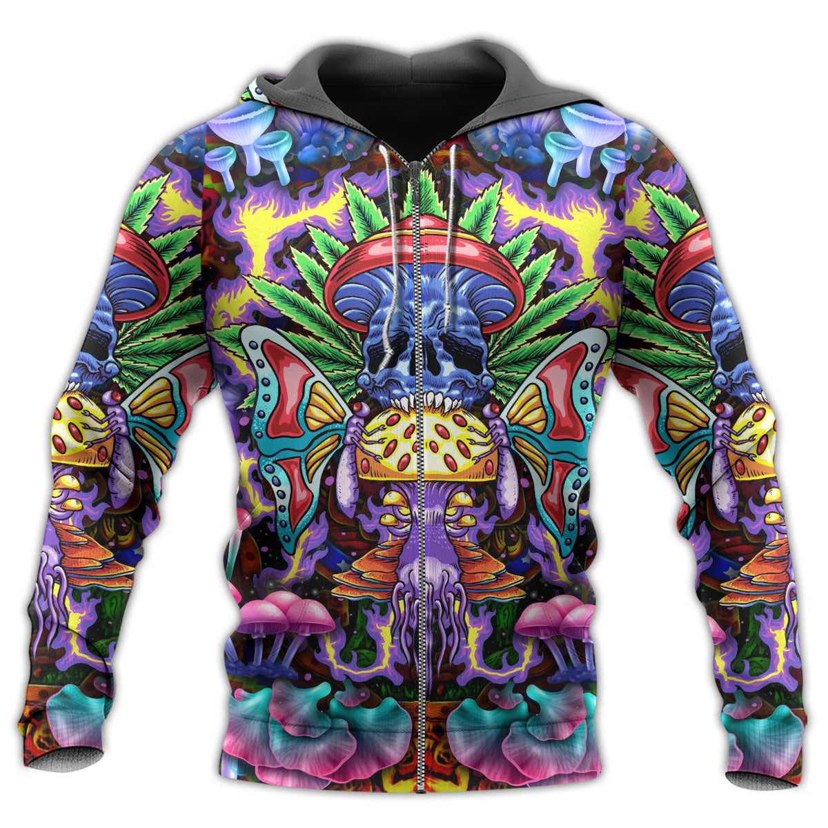 Hippie Mushroom Skull Hoodie For Boho Enthusiasts Seasonal Trips And Thoughtful Gifts