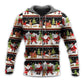 Happy Christmas Night Santa Reindeer Bear Hoodie For Festive Celebrations Seasonal Trips And Relaxed Winter Wear