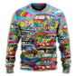 Hippie Van Colorful Peace Sweater For Festival Adventures Vacations And Relaxed Daily Styling