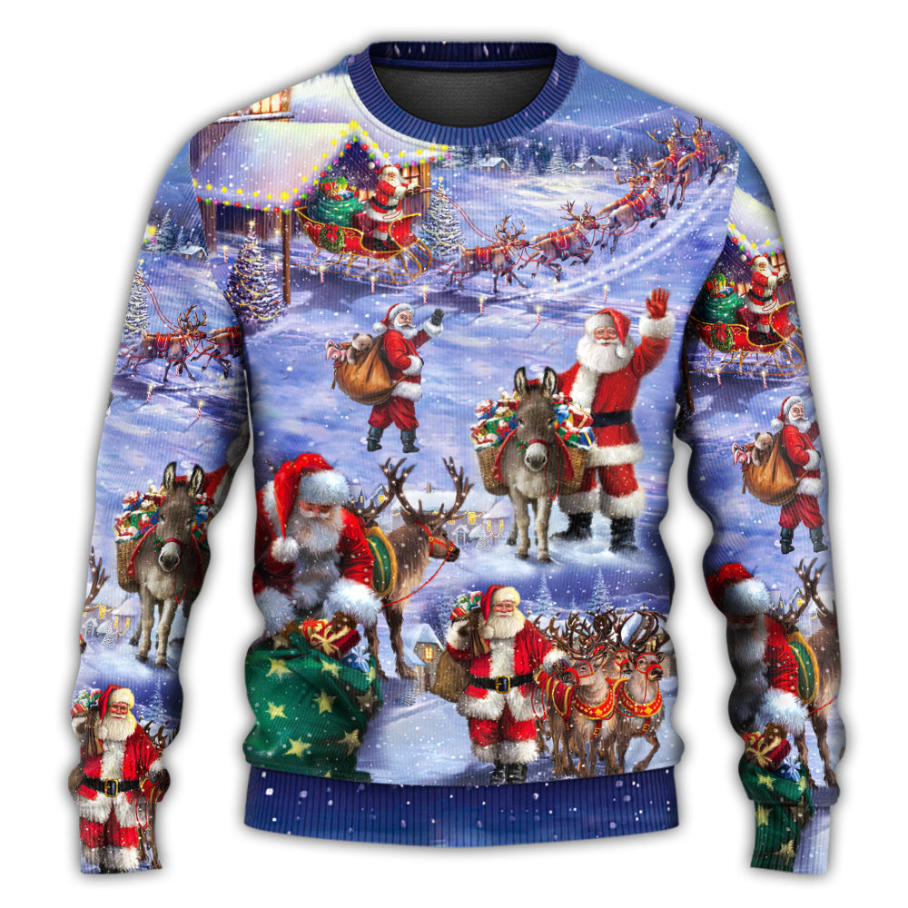 Christmas Santa Story Night Gift Sweater For Festive Family Events Casual Wear And Holiday Gift Giving