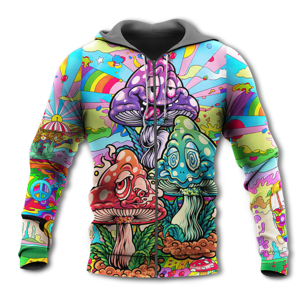 Hippie Happy Mushroom Life Hoodie For Bohemian Events Everyday Wear And Creative Gifting