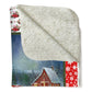 Cardinal Red Truck Christmas Flannel Blanket For Cozy Bedroom Sofa Decor