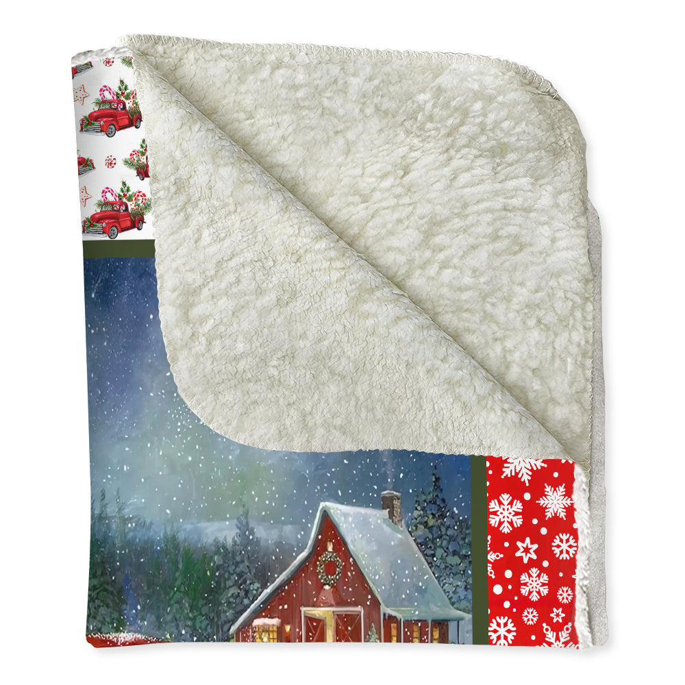 Cardinal Red Truck Christmas Flannel Blanket For Cozy Bedroom Sofa Decor
