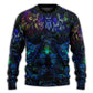 Colorful Owl And Witch Fantasy Sweater For Art Lovers Holidays Parties And Comfortable Wear