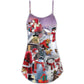 Christmas Santa Builds Snowman Gifts V-Neck Sleeveless Cami Dress For Festive Events And Casual Summer Styling