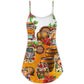 Christmas Nordic Symbol Party Fun V-Neck Sleeveless Cami Dress For Festive Events And Casual Summer Styling