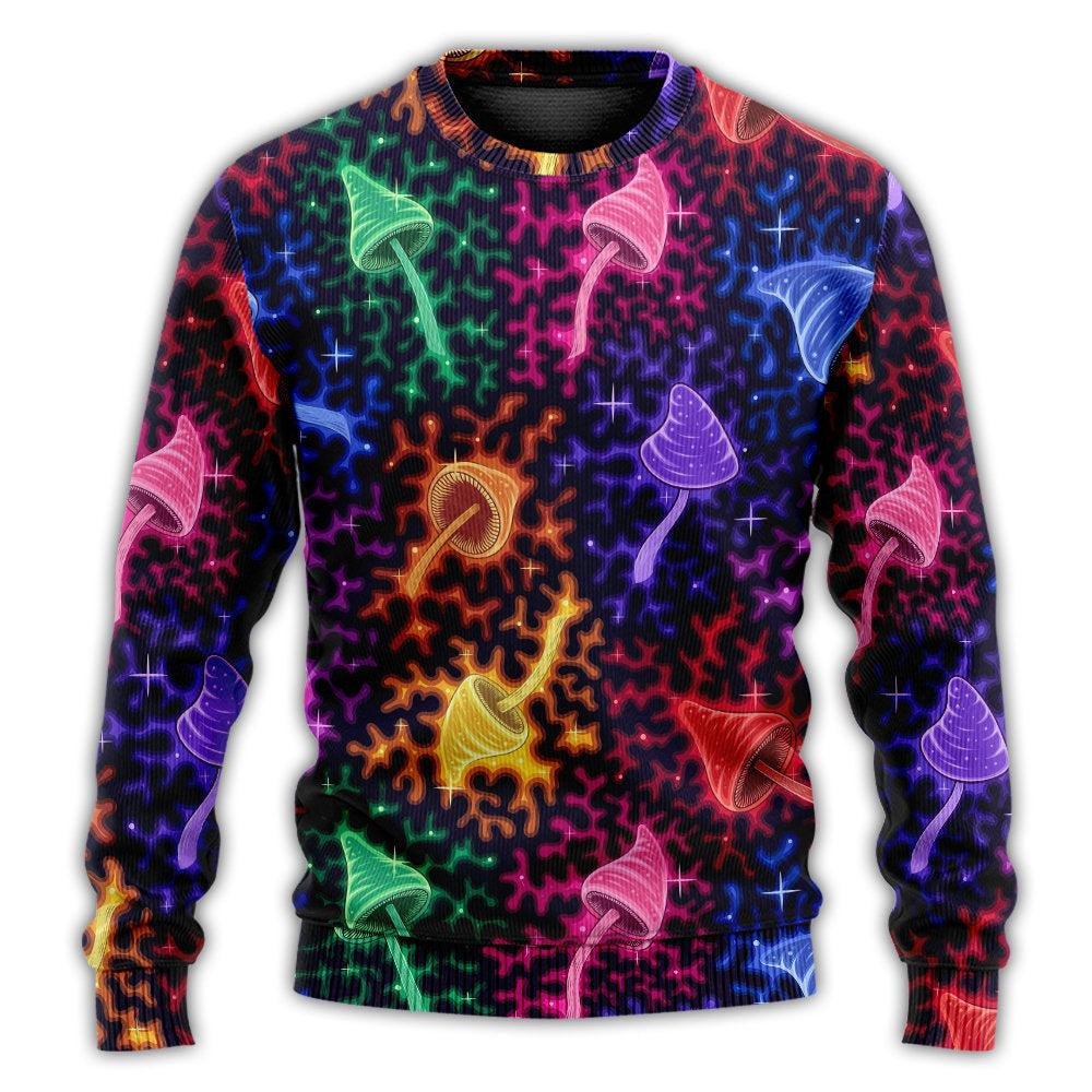 Galaxy Rainbow Mushroom Colorful Sweater For Creative Spirits Travel Parties And Comfortable Casual Wear