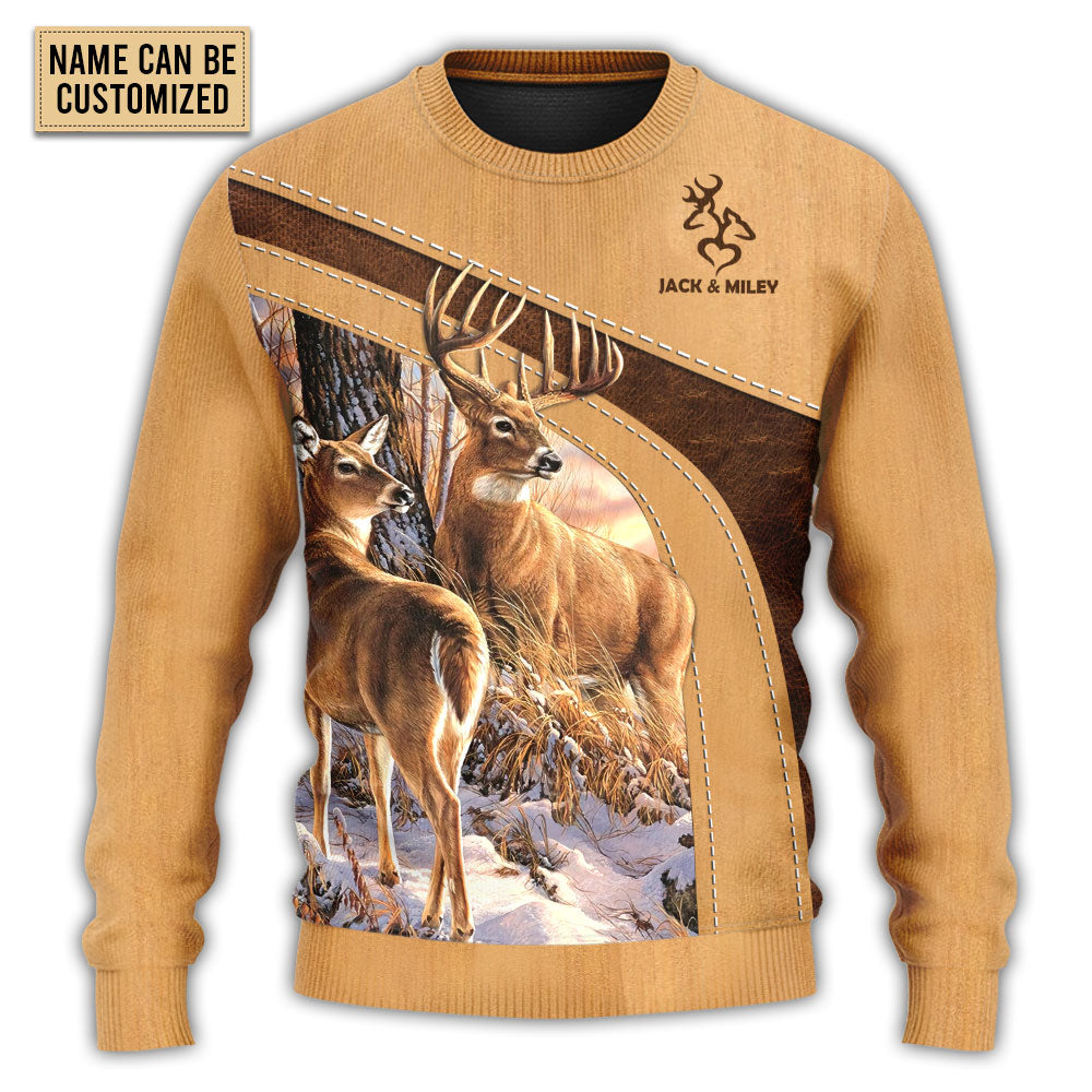 Old Buck And Sweet Doe Wildlife Sweater For Animal Inspired Style Events And Comfortable Daily Wear
