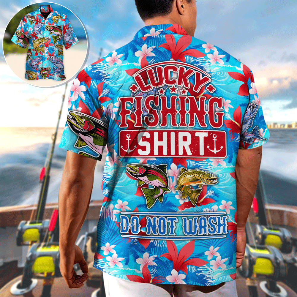 Tropical Fishing Adventure Graphic Hawaiian Shirt For Tropical Holidays, Outdoor Gatherings, And Everyday Comfort